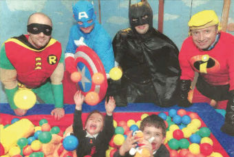 Fastwarm team dressed as super heroes for little havens childrens hospice